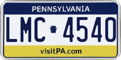 PA license plate LMC4540