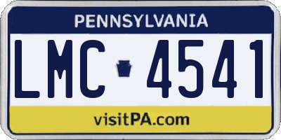 PA license plate LMC4541