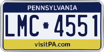 PA license plate LMC4551
