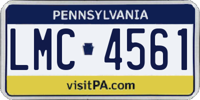 PA license plate LMC4561