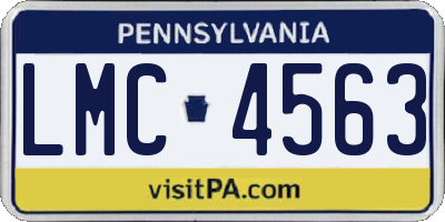PA license plate LMC4563
