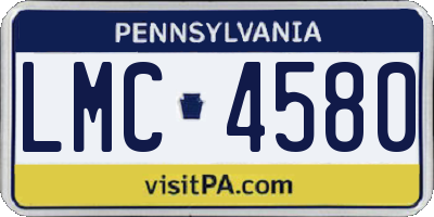 PA license plate LMC4580