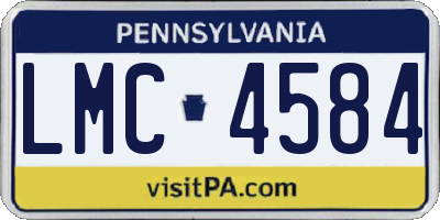 PA license plate LMC4584