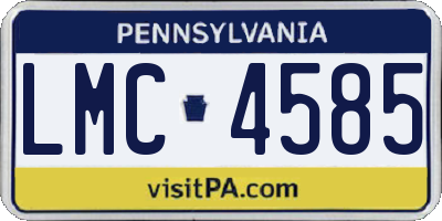 PA license plate LMC4585