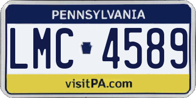 PA license plate LMC4589