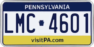PA license plate LMC4601