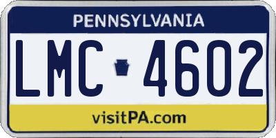 PA license plate LMC4602