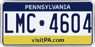 PA license plate LMC4604