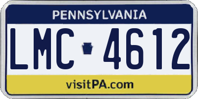 PA license plate LMC4612