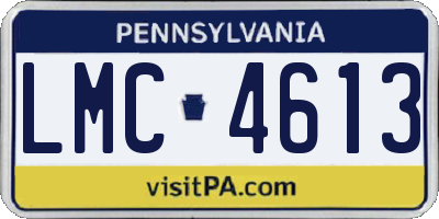 PA license plate LMC4613