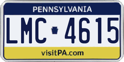 PA license plate LMC4615