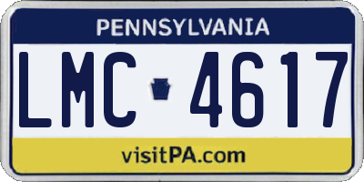 PA license plate LMC4617
