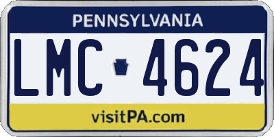 PA license plate LMC4624