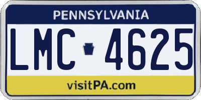 PA license plate LMC4625