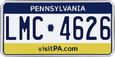 PA license plate LMC4626