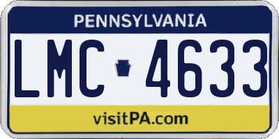 PA license plate LMC4633
