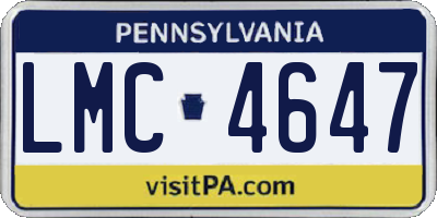PA license plate LMC4647