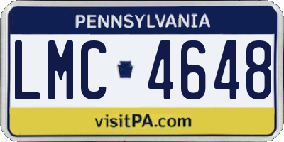 PA license plate LMC4648