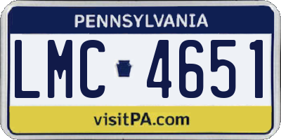 PA license plate LMC4651