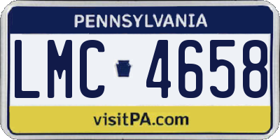 PA license plate LMC4658