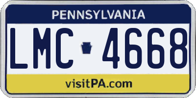 PA license plate LMC4668
