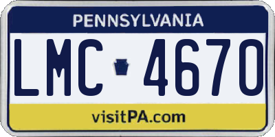PA license plate LMC4670