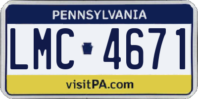 PA license plate LMC4671