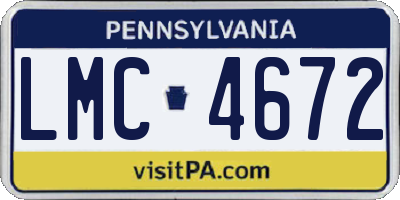 PA license plate LMC4672