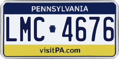 PA license plate LMC4676