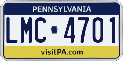 PA license plate LMC4701
