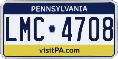 PA license plate LMC4708
