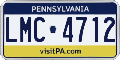 PA license plate LMC4712