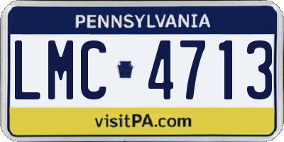 PA license plate LMC4713