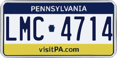 PA license plate LMC4714