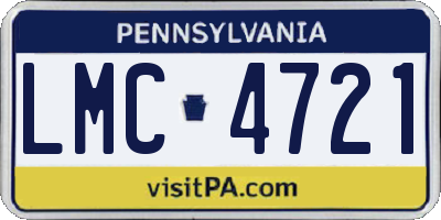 PA license plate LMC4721