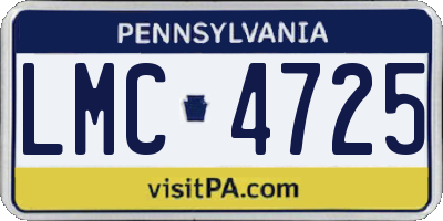 PA license plate LMC4725