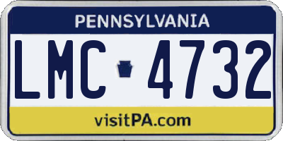 PA license plate LMC4732