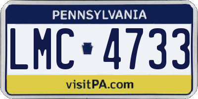 PA license plate LMC4733