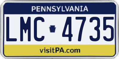 PA license plate LMC4735