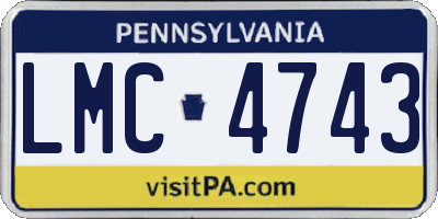 PA license plate LMC4743
