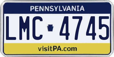 PA license plate LMC4745