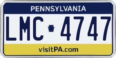 PA license plate LMC4747