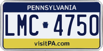 PA license plate LMC4750