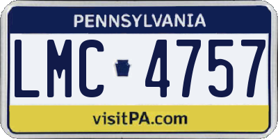 PA license plate LMC4757