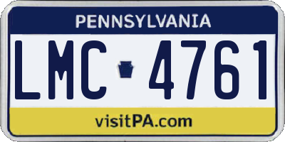 PA license plate LMC4761