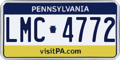 PA license plate LMC4772