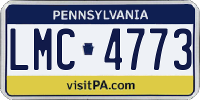 PA license plate LMC4773