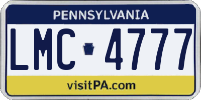 PA license plate LMC4777