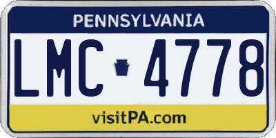 PA license plate LMC4778