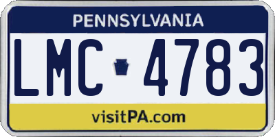 PA license plate LMC4783